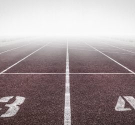 brown and white track field